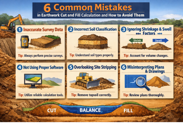 6 Common Mistakes in Earthwork Cut and Fill Calculation and How to Avoid Them